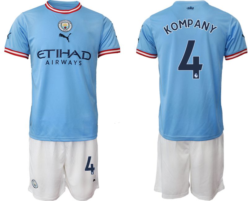 Men 2022-2023 Club Manchester City home blue #4 Soccer Jersey->customized soccer jersey->Custom Jersey